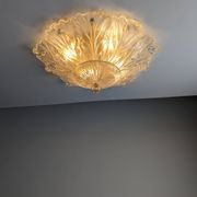 Barovier & Toso Foglia d’Oro Murano ceiling lamp, Italy, 1980s