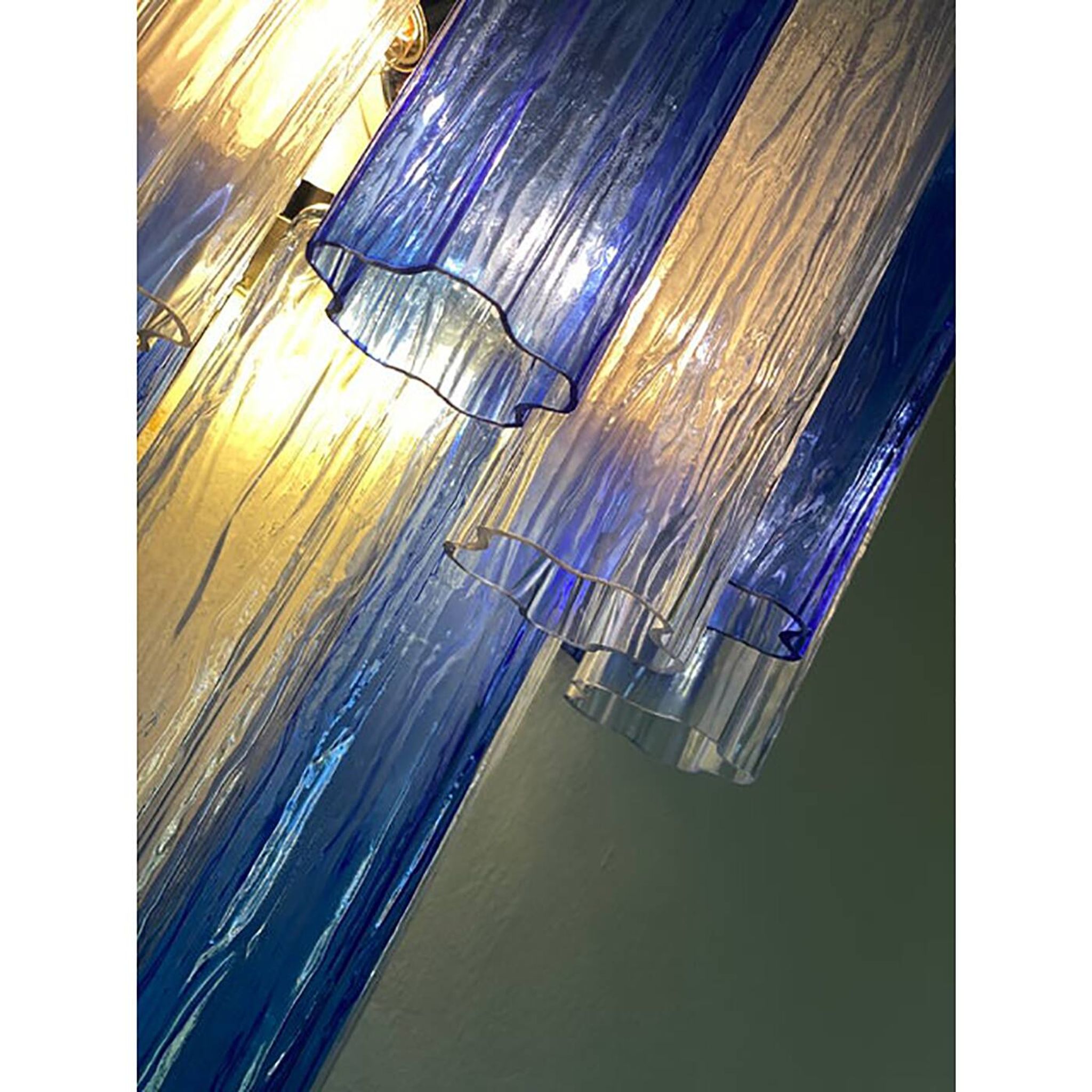 Contemporary Blue Bicolor “Tronchi” Wall Sconce in Venini Style