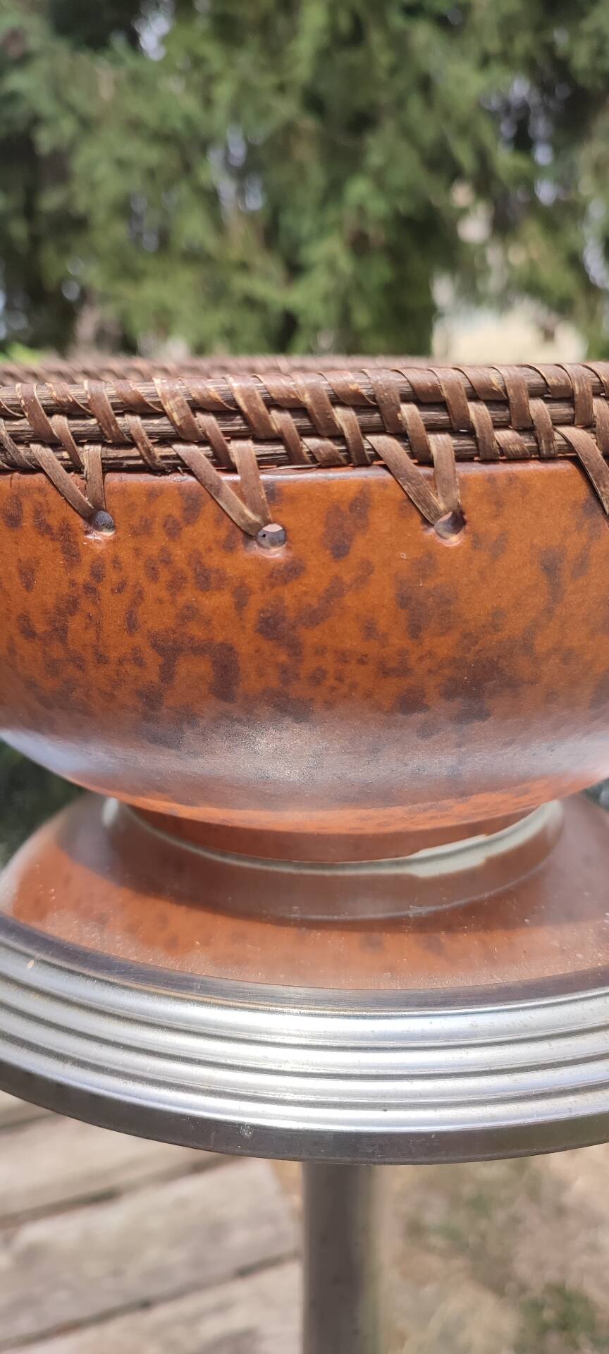 Rinjani pottery coupe Lombok Indonesia Clay and rattan