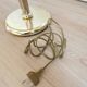 Vintage Brass Table Lamp with Fabric Shade, Mid-Century Bedside Light
