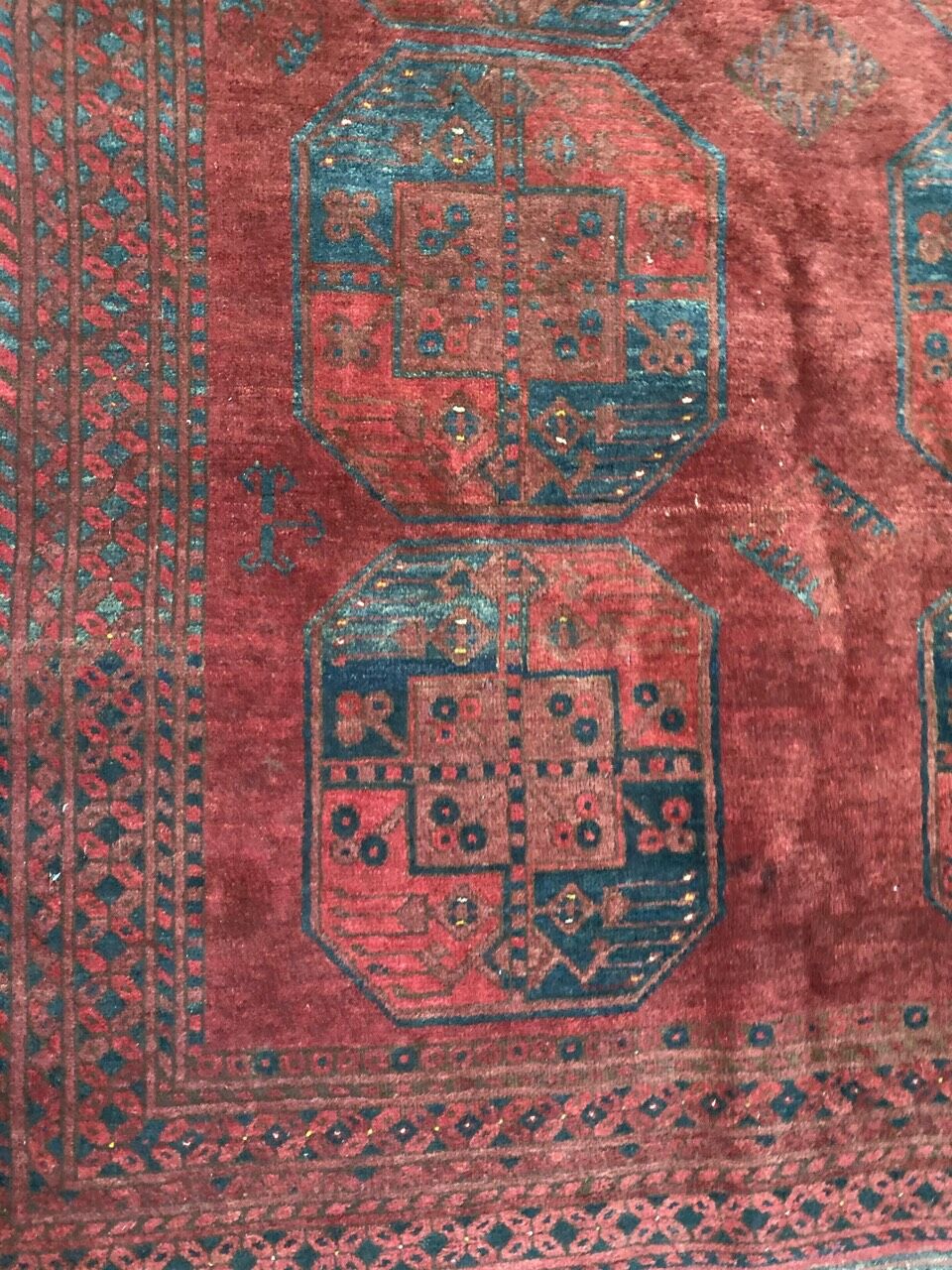 Carpet old Afghan Turkmen 152x230 cm