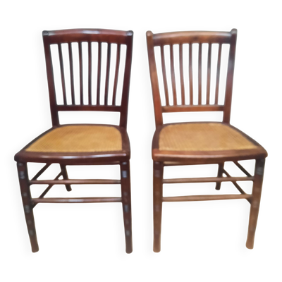 Paire de chaise ''1900'' cannée