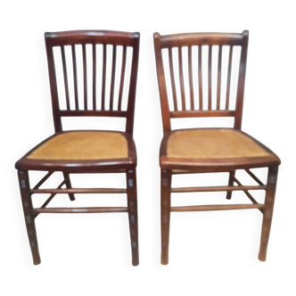 Pair of "1900" caned chairs
