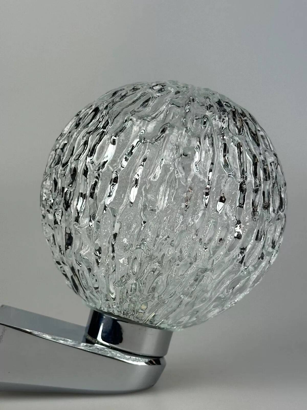 60s 70s wall lamp ball lamp metal chrome & glass space age design
