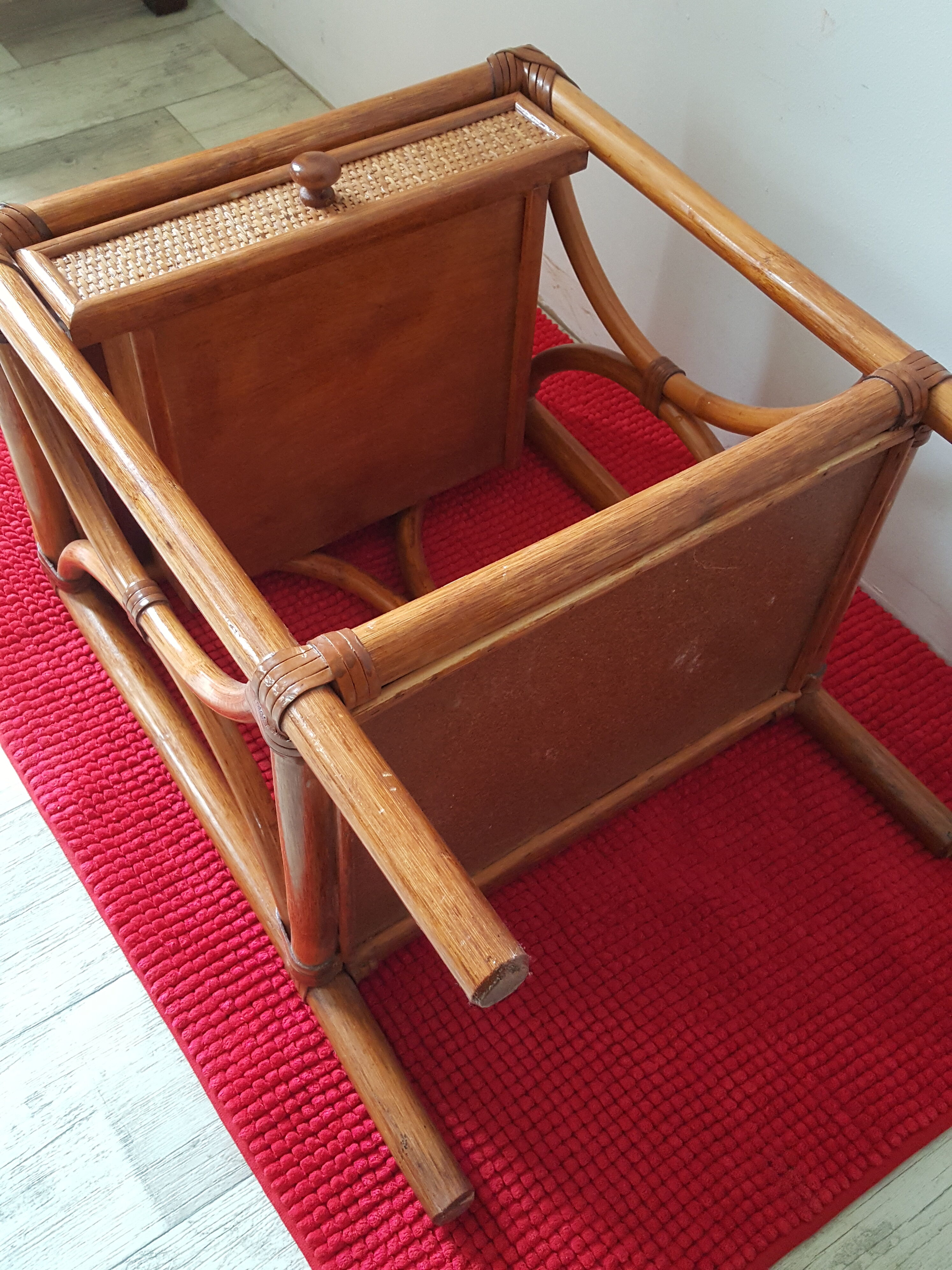 2 rattan rattan banbou bedside tables with vintage drawer