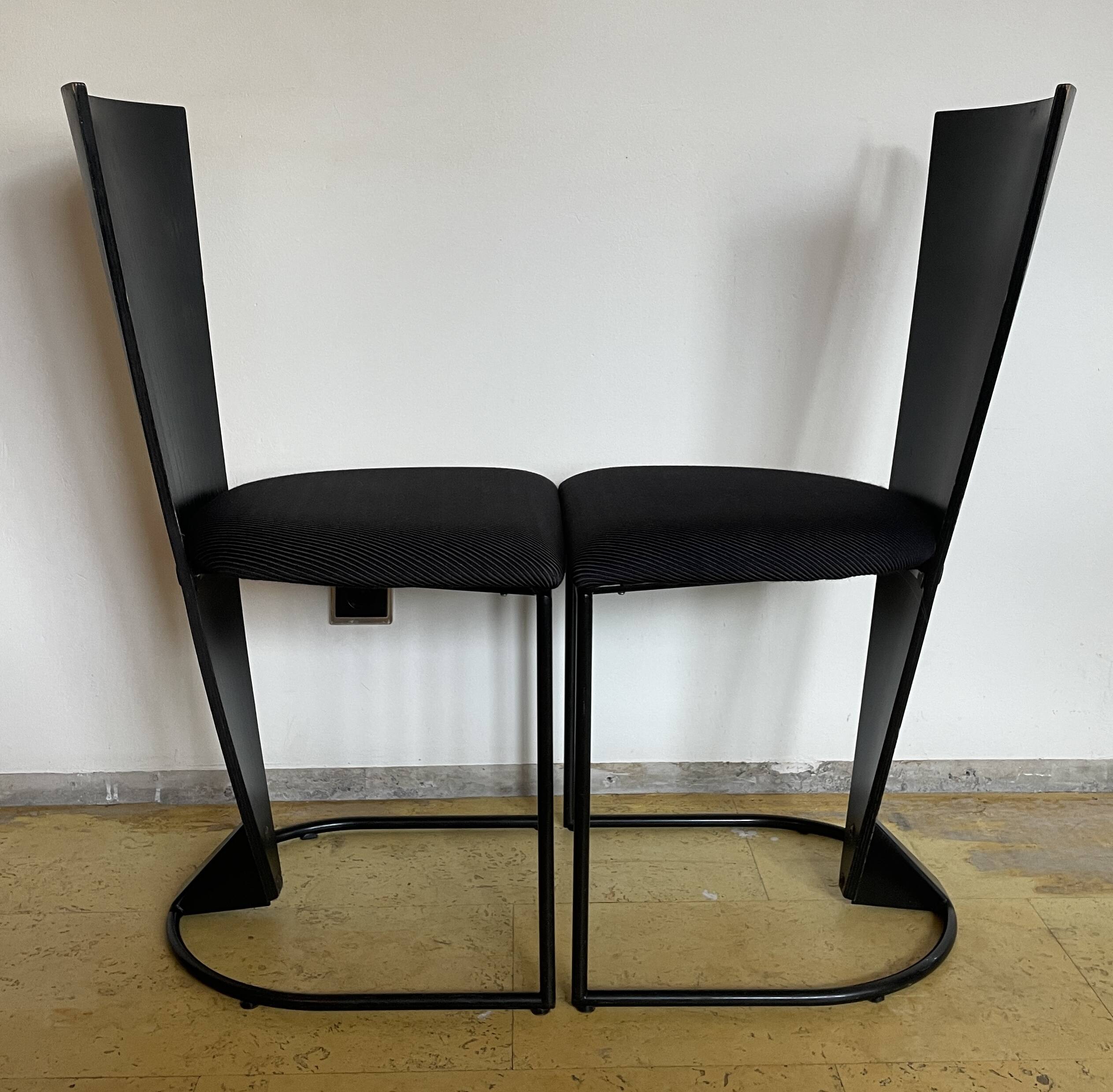Set of 6 black Zino Memphis chairs for Harvink