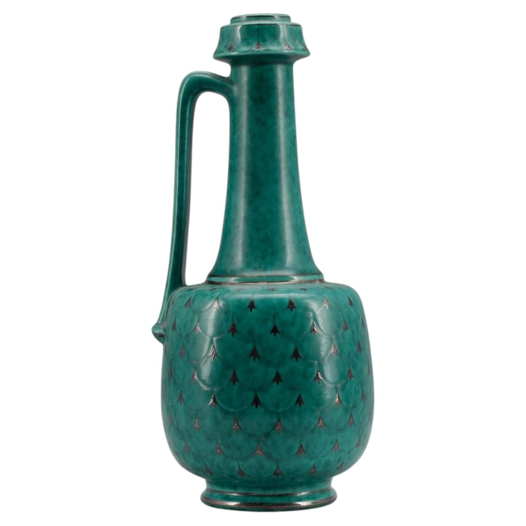 Wilhelm kage vase en céramique 'argenta' pour gustavsberg suède 1940s marqué