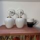 Pair of vintage white opaline wall lights