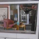 Wall mirror art deco - chrome and faience villeroy boch