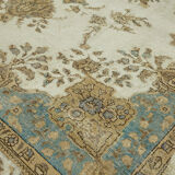 Handmade oriental contemporary 1980s 304 cm x 377 cm beige wool carpet
