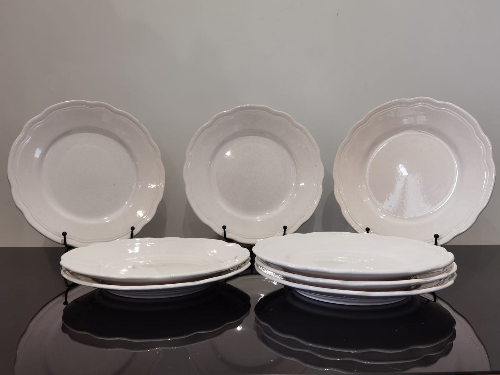 Flat plates 24.5cm Sarreguemines France