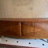 Enfilade and table ebenesterie walnut, mother-of-pearl and lemon tree