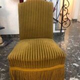 Fauteuil crapaud boudoir art déco vintage vert kaki