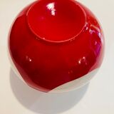 Marmorean glass ball vase in white murano and red-deco-retro-vintage