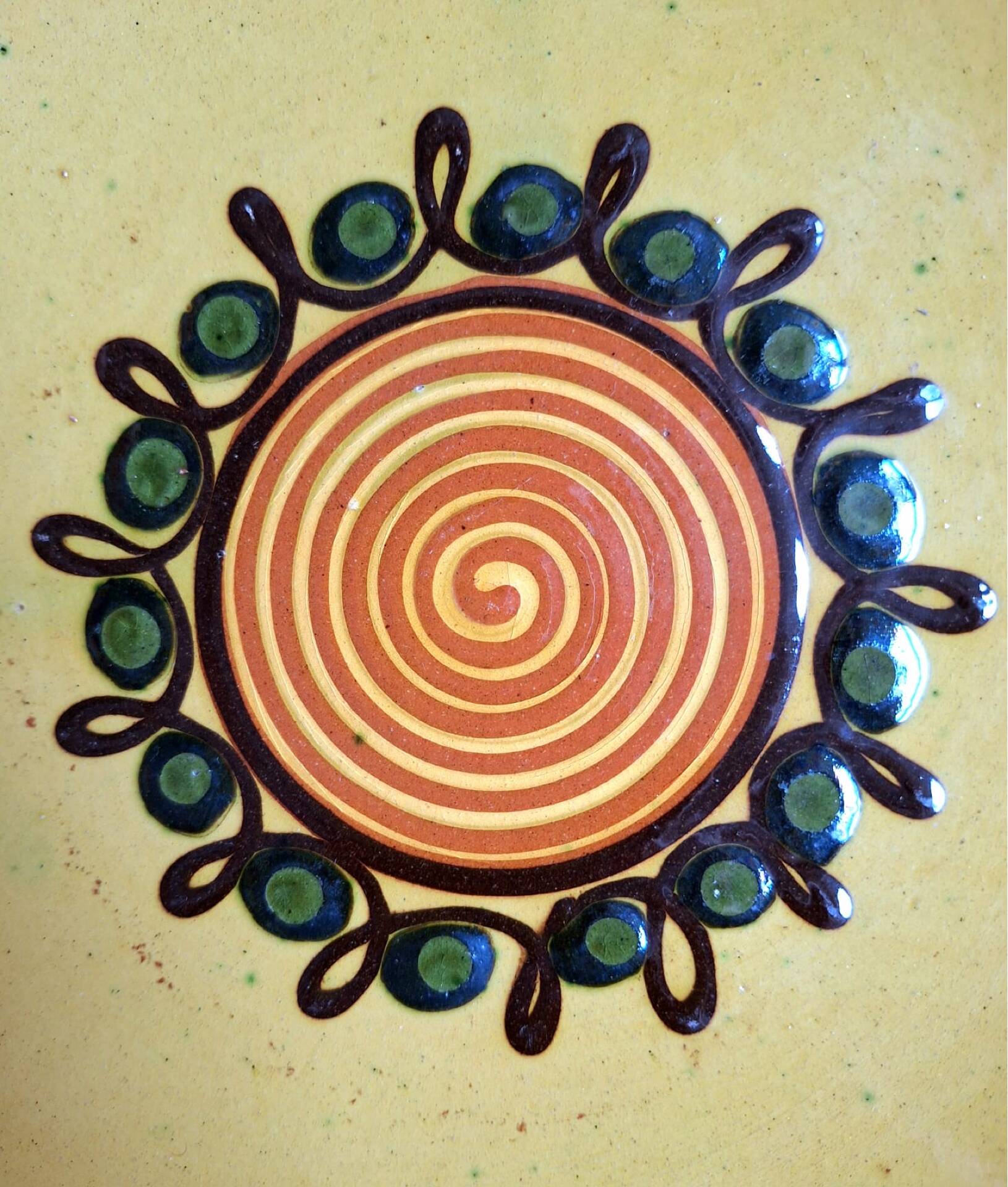 Set of 3 vintage Polish plates from Cepelia, antique tableware.