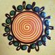 Set of 3 vintage Polish plates from Cepelia, antique tableware.