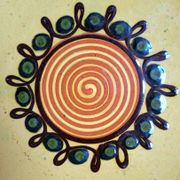Set of 3 vintage Polish plates from Cepelia, antique tableware.