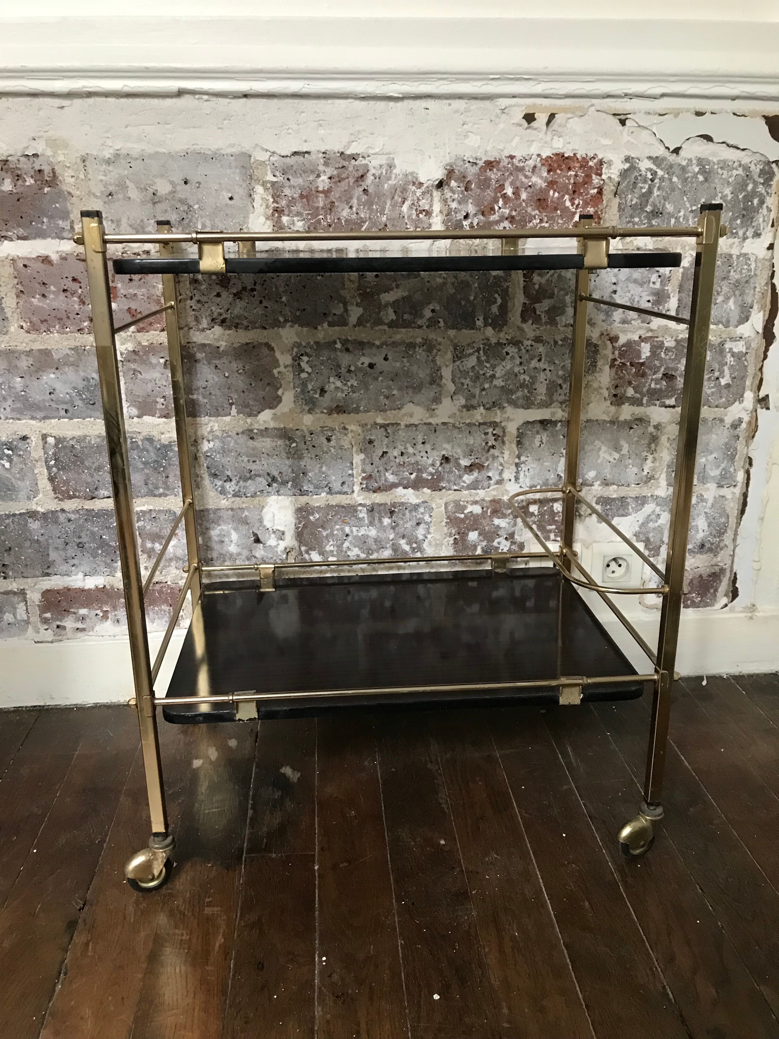 Formica and brass serving table