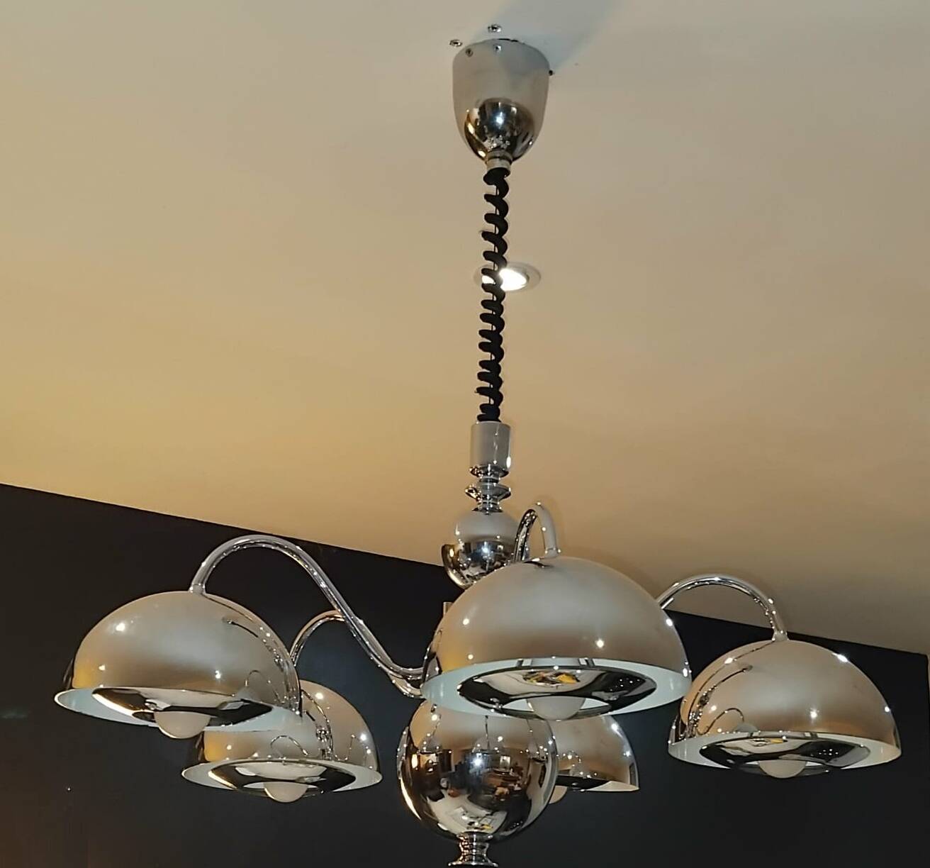 Chrome chandelier by gioffredo reggiani, 1970s