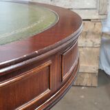 English game table leather tray and lion foot