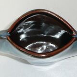 Enamelled stoneware signed vase