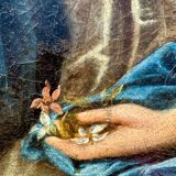 Antique painting, portrait of a gallant woman signed early 18th century