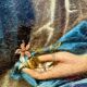 Tableau ancien, portrait d’une femme galante signé, début XVIII siècle