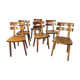 Set de 6 chaises tout bois 1960