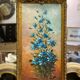 Tableau fleurs bleues