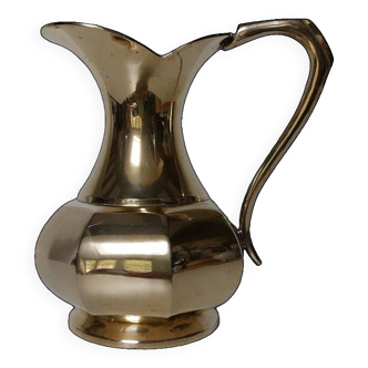 Brass octagonal pitcher vase