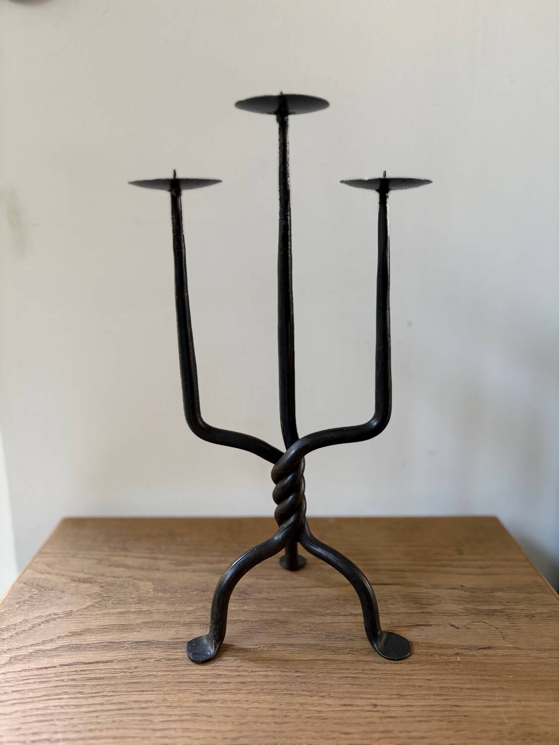 Antique wrought iron candlestick