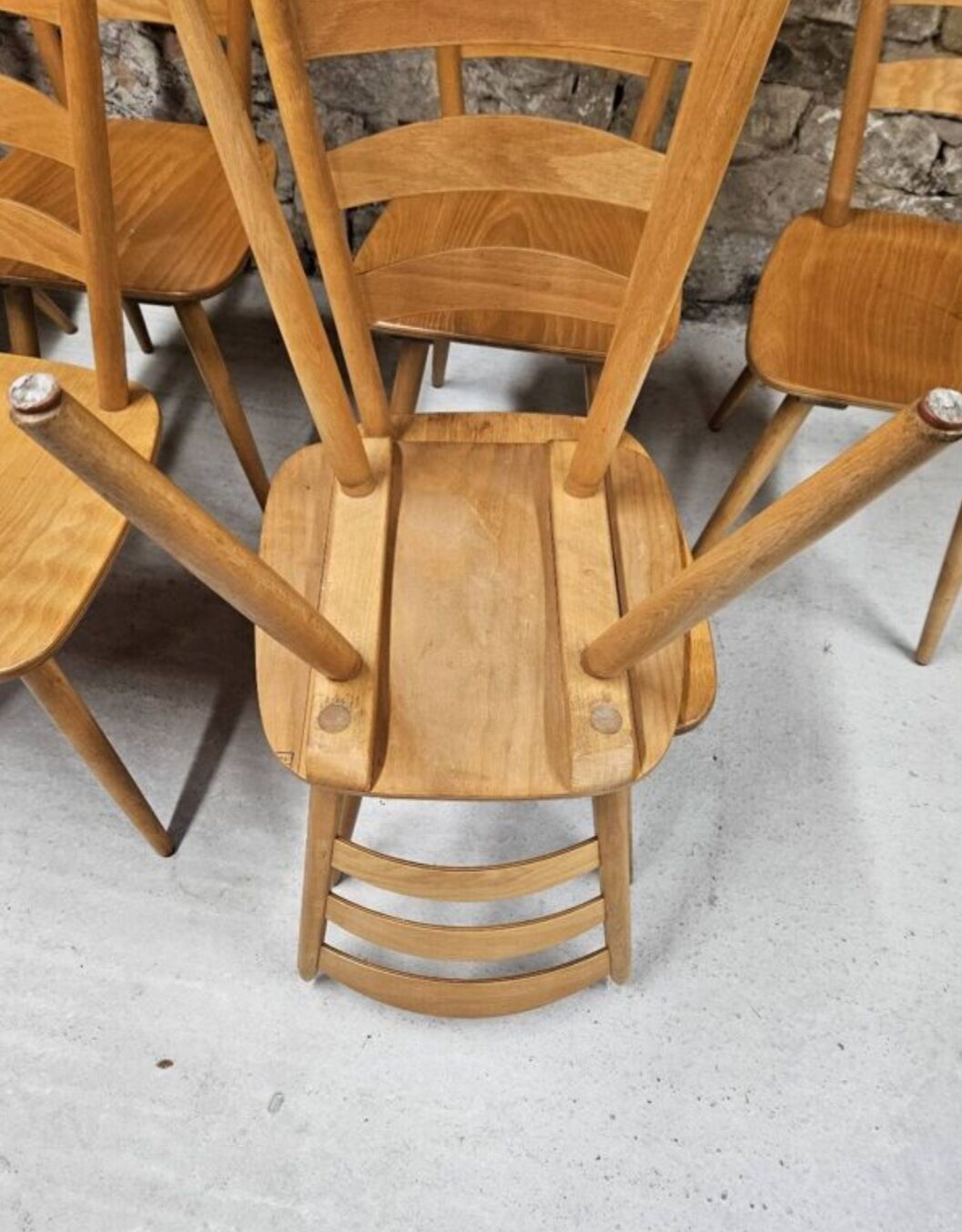 Lot 8 Chaises bistrot Campagnard 1970