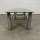 Chrome metal and smoked glass coffee table, 70s