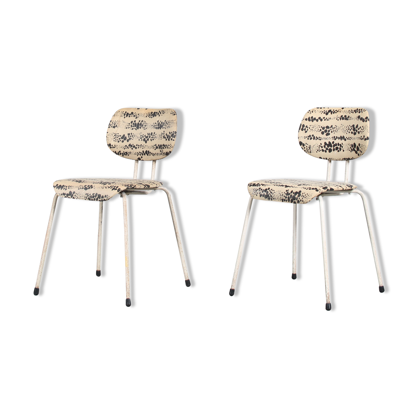 Pair of Willy van der Meeren side chairs for Tubax, Belgium, 1950