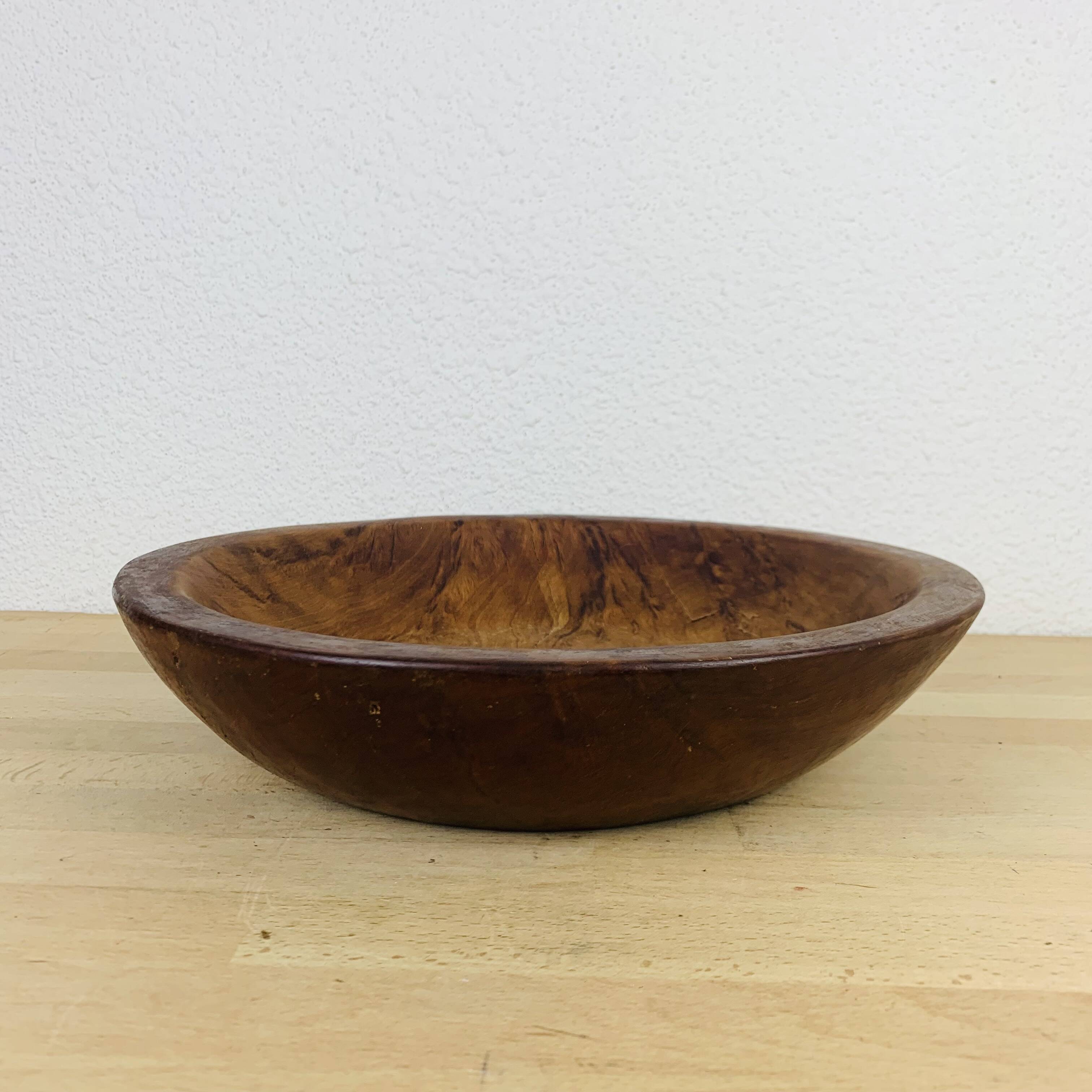 Empty fruit bowl pocket olive wood