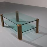 Table de salon en laiton Peter Ghyzcy modèle T14D 1970 Design hollandais