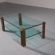 Table de salon en laiton Peter Ghyzcy modèle T14D 1970 Design hollandais