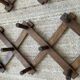 Pair of accordion coat hooks in oak from the 60s-70s.