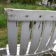Pair of iron and old wood garden chairs