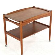 Poul Hundevad trolley with removable tray - danish design