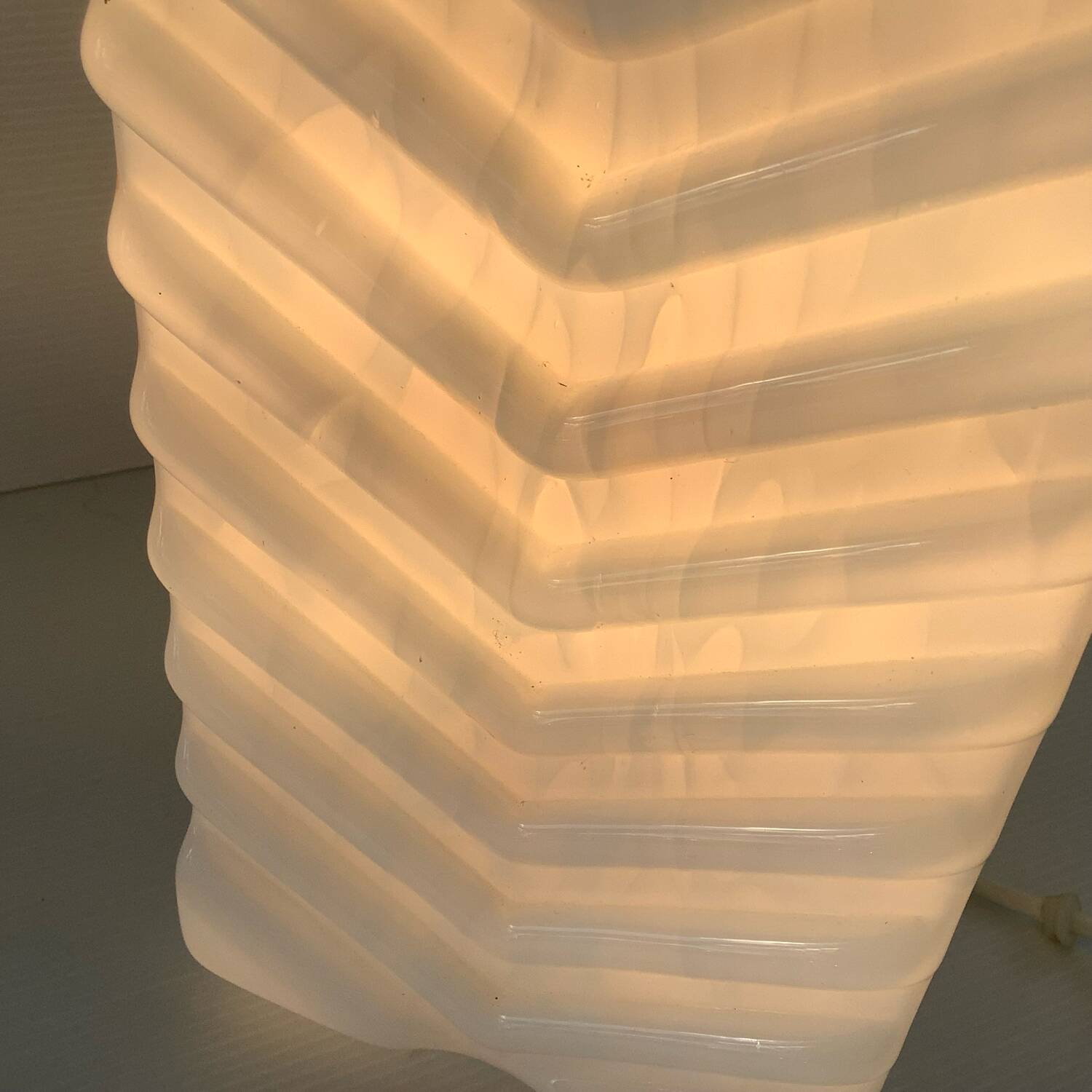 Vintage Fabbian Italy Passarola Lamp Murano Marble Glass Rare Chevron