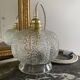 Suspension avec globe vintage en verre transparent