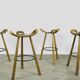 Special vintage brutalist SPANISH Marbella bar stools, 1970s Spain