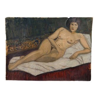 Watercolor on paper by J. Pegeaud-Deva Nude woman Mid-twentieth