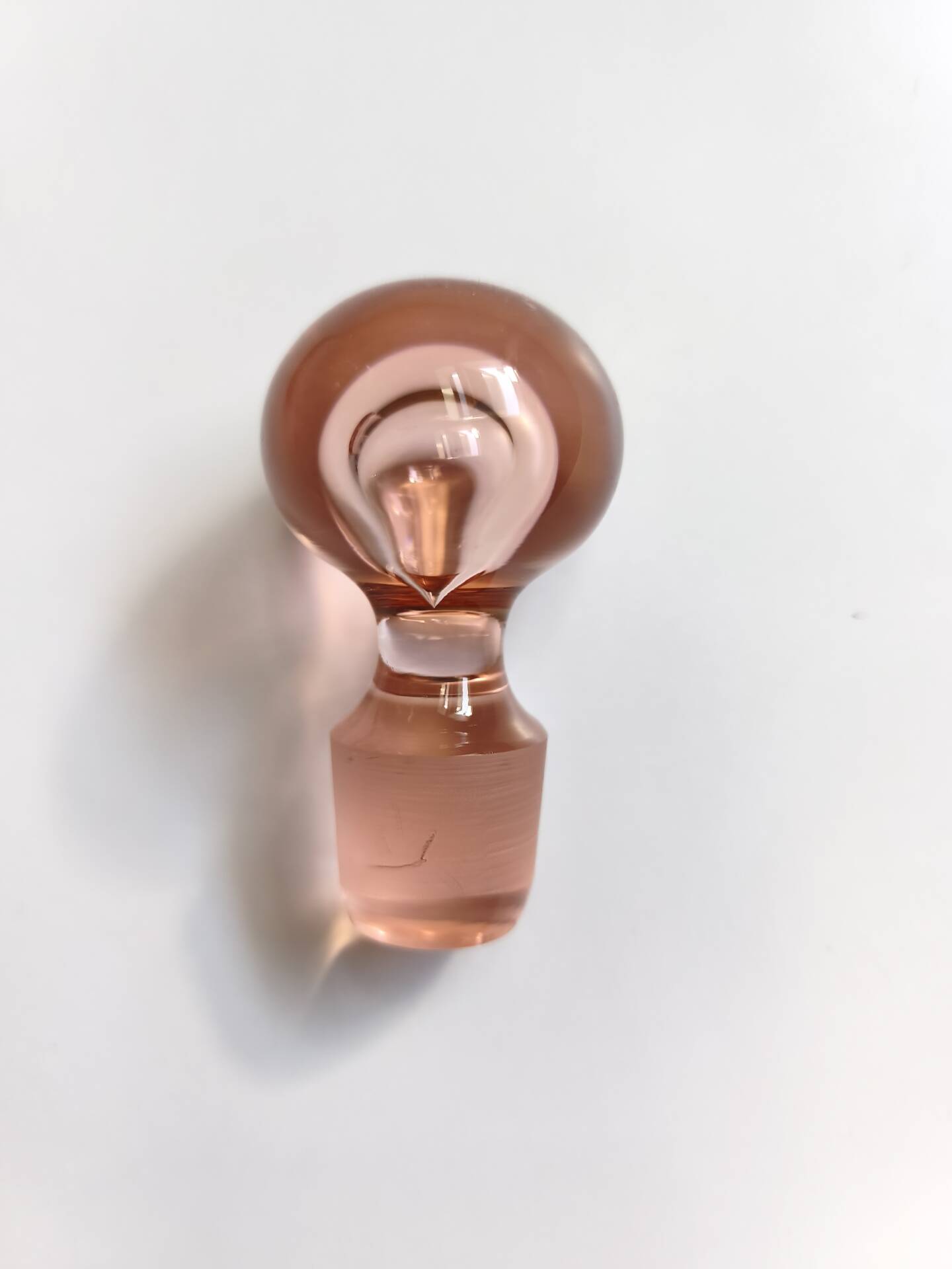 Vintage pink glass bottle
