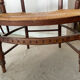 Antique ladderback chair, very high backrest, rush seat.