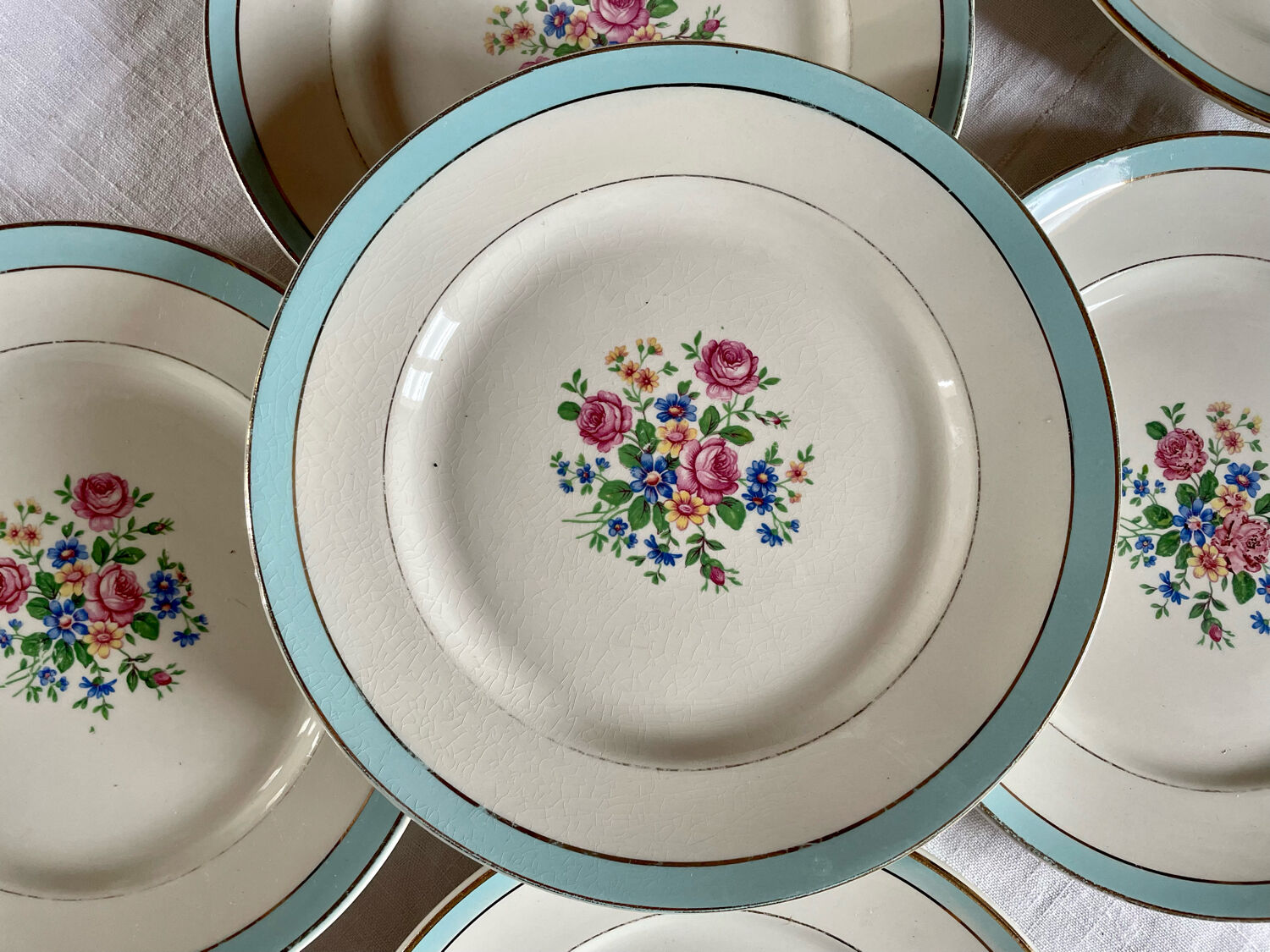 Vintage floral plates