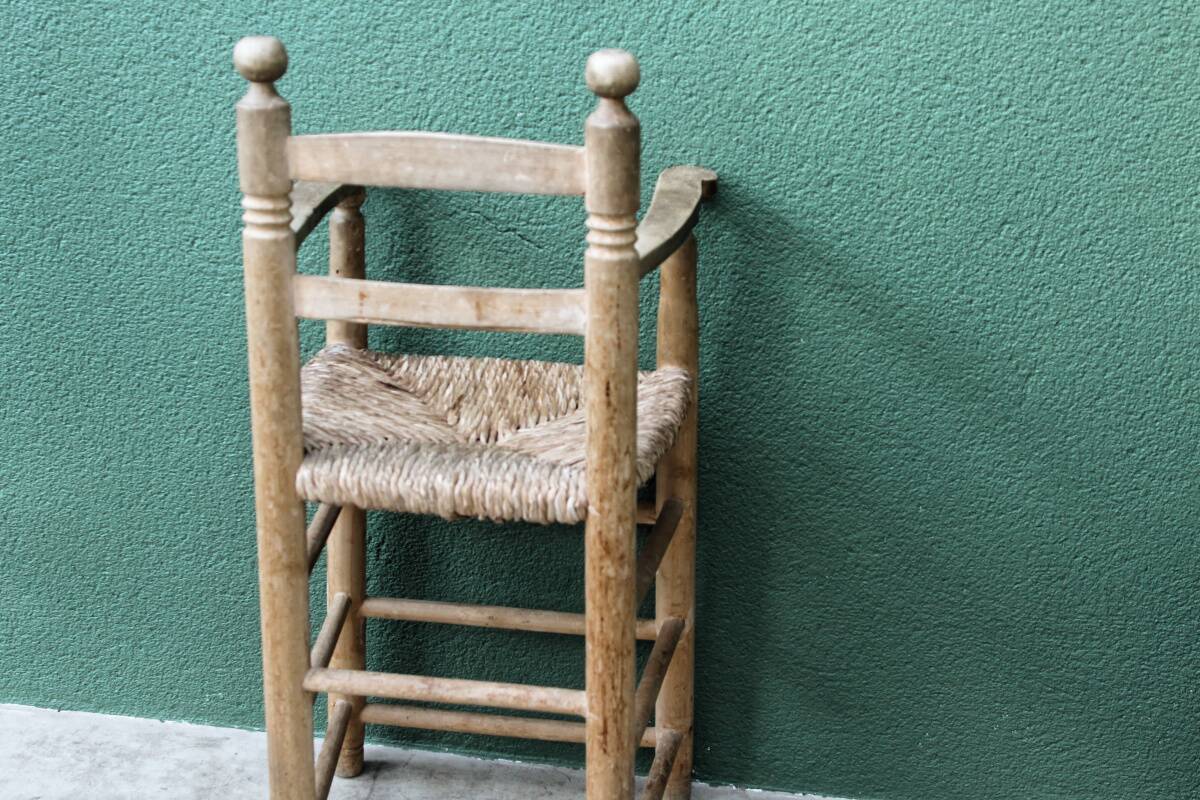 High straw chair for children