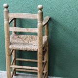 High straw chair for children