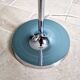 Modernist floor lamp in chromed metal and white satin glass